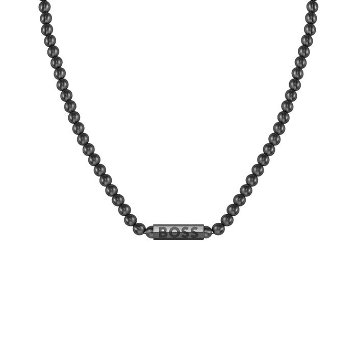 Cadena de bolas para hombre Sphere Metal, acero inoxidable, negra