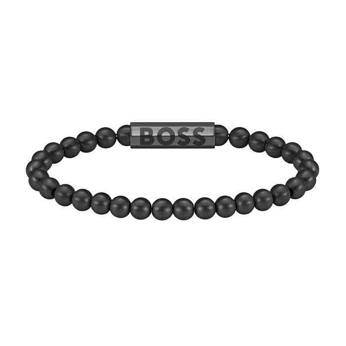 Sphere Metal ball bracelet for men, stainless steel, black