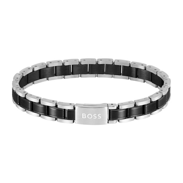 Pulsera grabada para hombre Metal Links Essentials, acero inoxidable