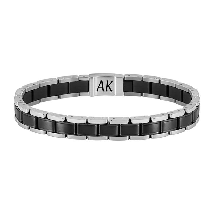 Pulsera grabada para hombre Metal Links Essentials, acero inoxidable