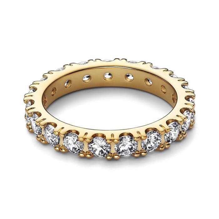 Eternity ring for ladies, gold-coloured with cubic zirconia