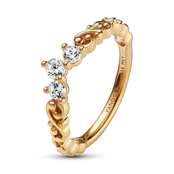 Anillo diadema para mujer, oro IP