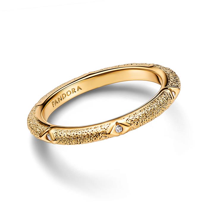 Ladies' ring with zirconia stones, ME collection, gold-plated