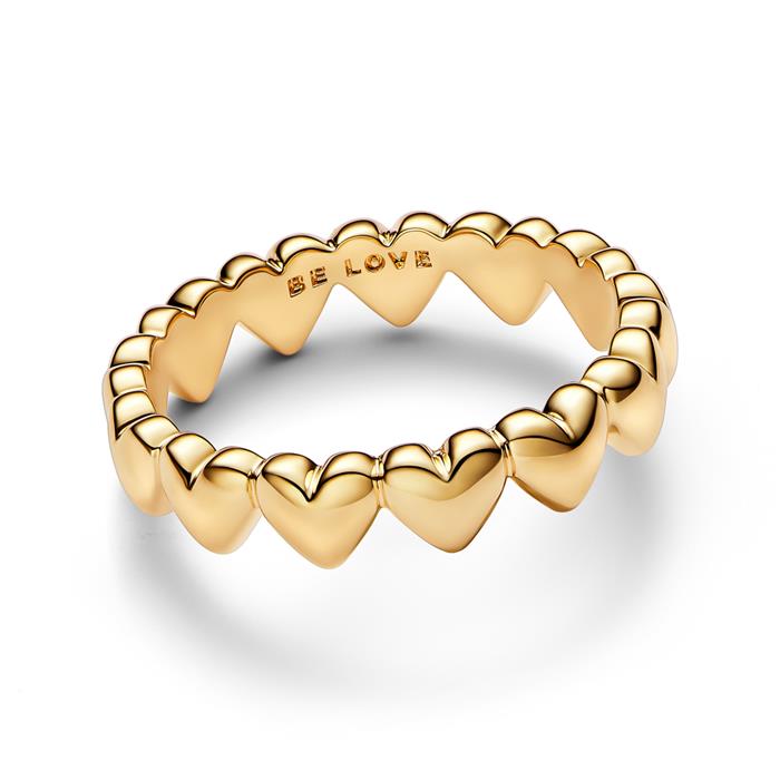 Gold-plated Be Love heart ring for women, Moments