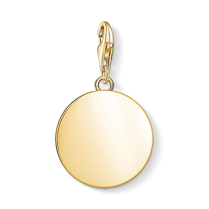 Coin charm in gold plated sterling silver