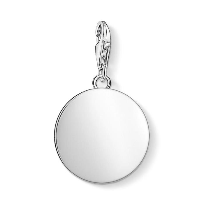 Charm pendant coin in 925 sterling silver