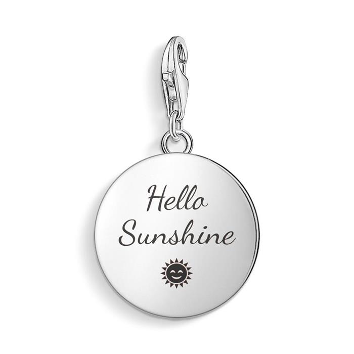 Charm pendant coin in 925 sterling silver