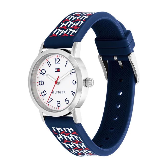 Kinder Armbanduhr aus Edelstahl mit Silikonband, blau