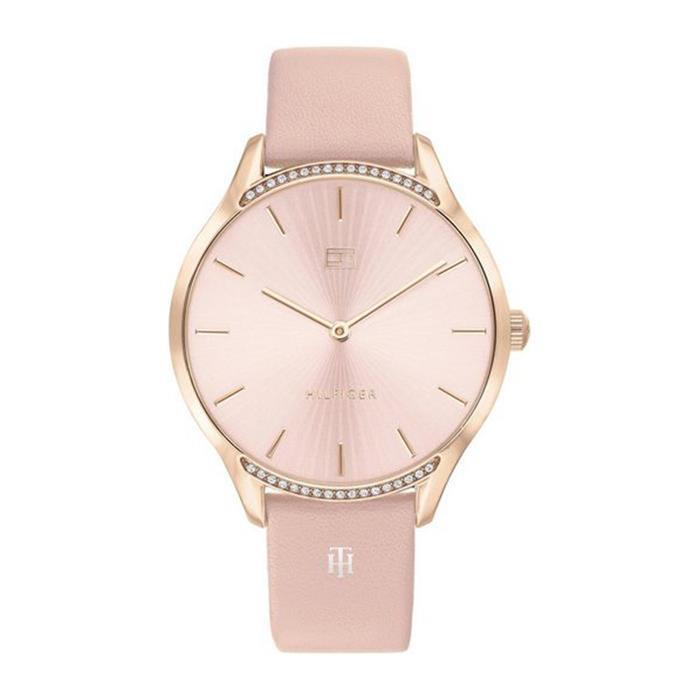 Watch for ladies with nude leather strap, rosé
