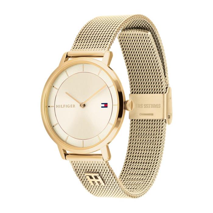 Reloj de mujer de acero inoxidable chapado en oro