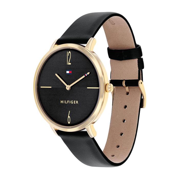 Ladies' Watch With Black Leather Strap