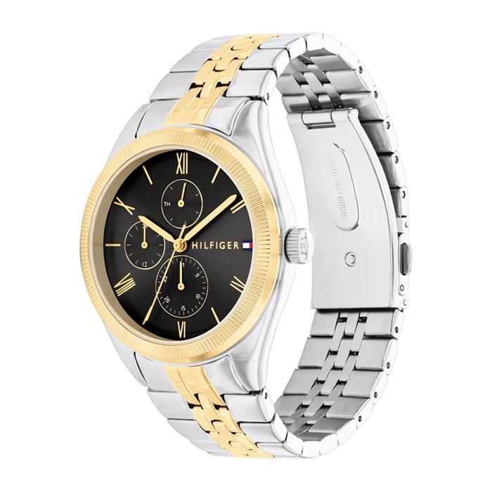 Ladies multifunctional watch in stainless steel, bicolour