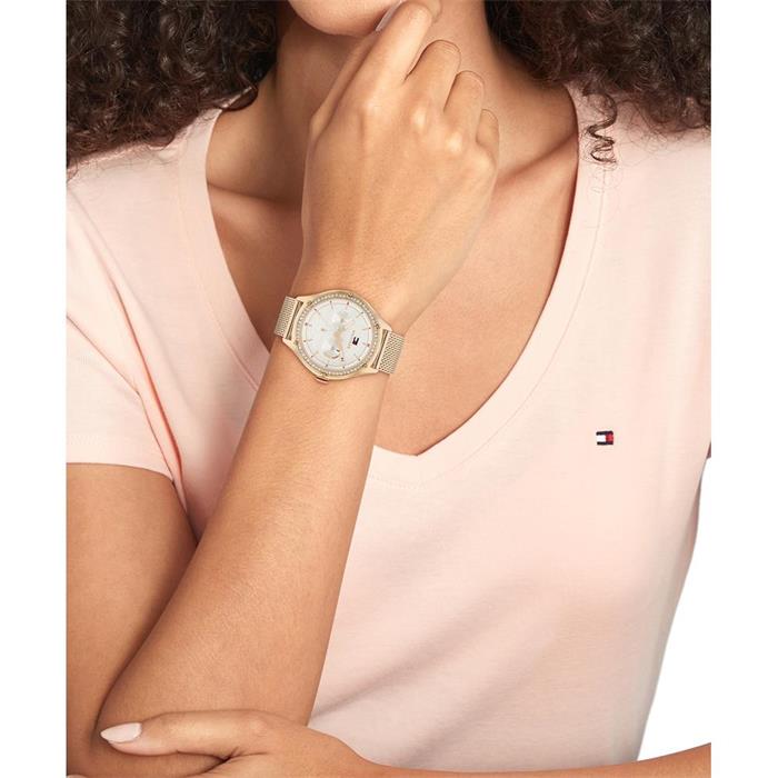 Reloj multifunción lexi de mujer en acero inoxidable, rosado IP