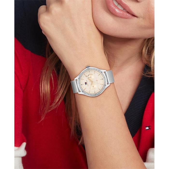 Reloj de pulsera lexi para mujer en acero inoxidable, bicolor