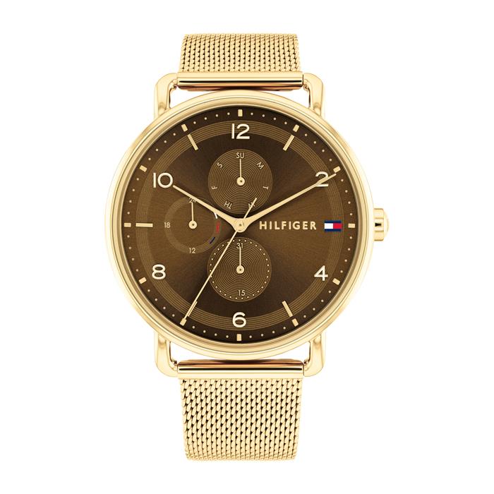 Multifunction watch for ladies in stainless steel, IP gold