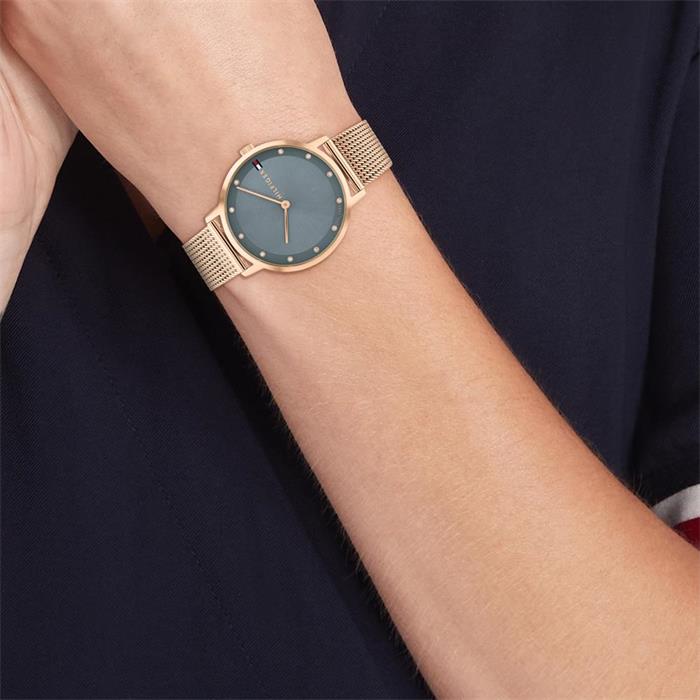 Armbanduhr für Damen aus Edelstahl, IP Rosé