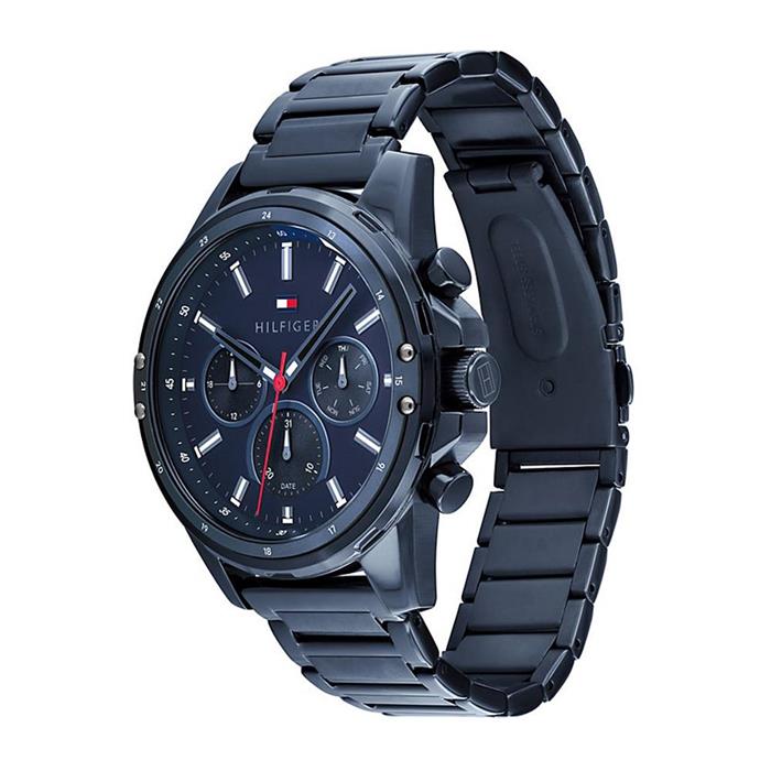 Watch sport for men in stainless steel, blue coated