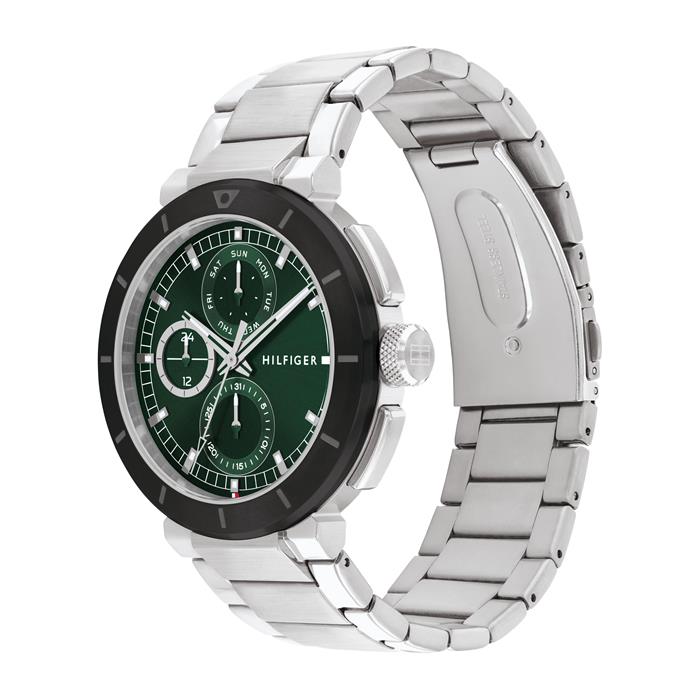 Reloj de caballero Lorenzo en acero inoxidable, esfera verde