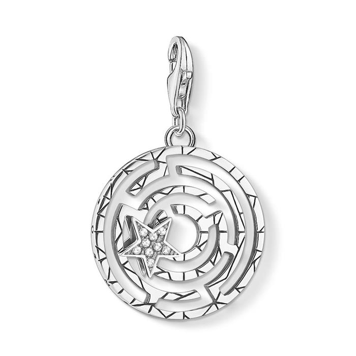 925 sterling silver charm labyrinth with star