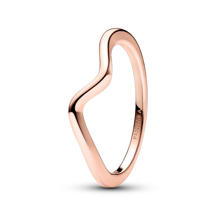 Rose gold-plated ring for ladies wave