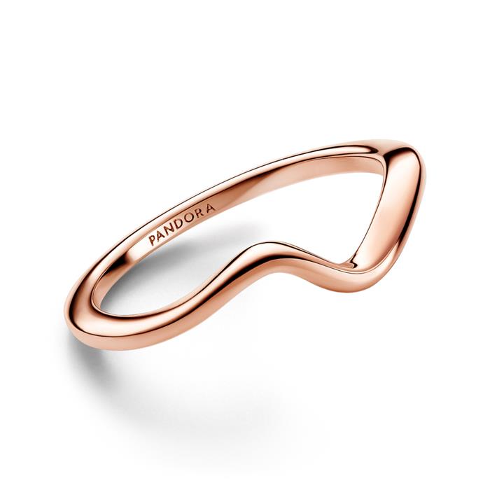 Rose gold-plated ring for ladies wave