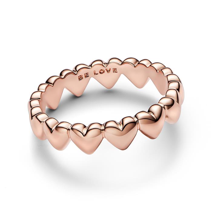 Moments Be Love anillo de mujer con corazones, oro rosa