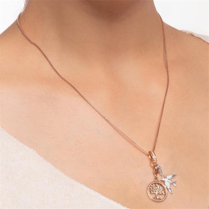 Tree of life charm in 925 sterling silver, rosé