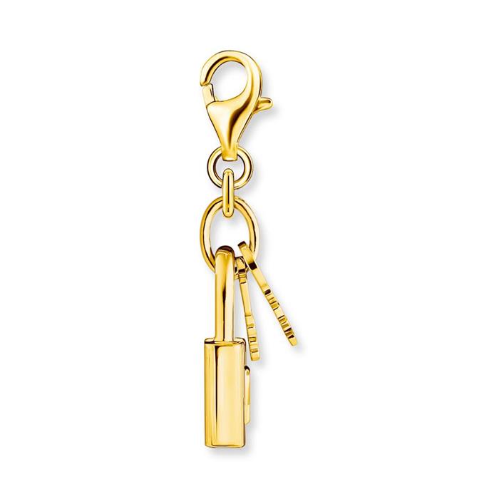 Charm Lock With Keys In Sterling Silver, Gold