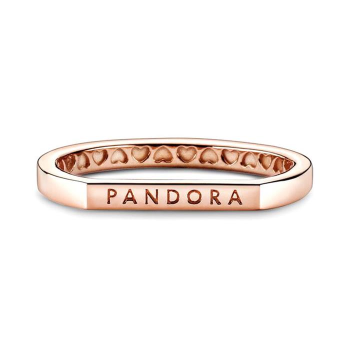 Logo Stacking Ring für Damen, rosé