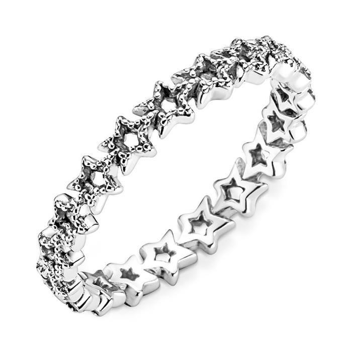 Ladies ring stars in 925 sterling silver