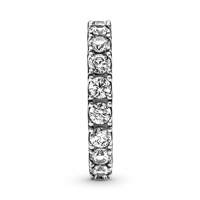 Eternity ring for women in sterling silver with cubic zirconia