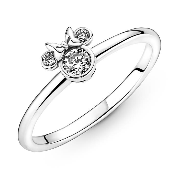 Disney minnie silhouette ladies ring in sterling silver