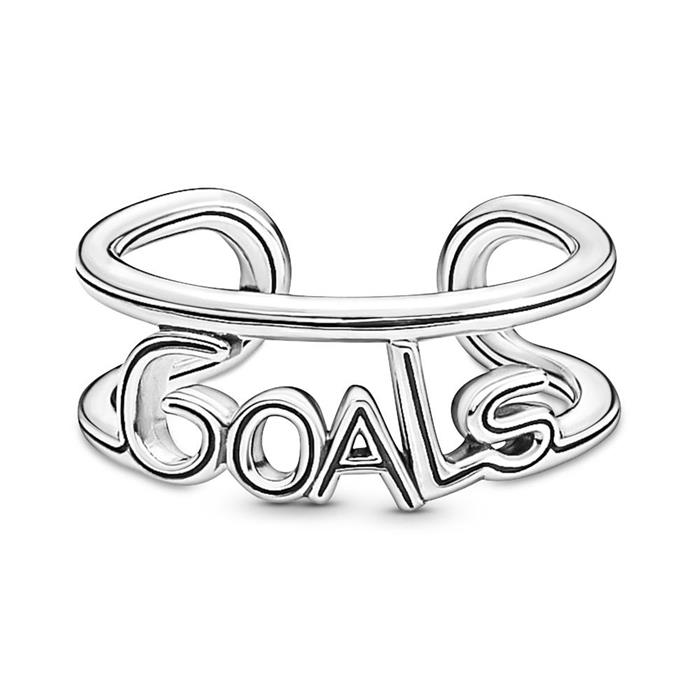 Open ring goals for ladies in 925 silver