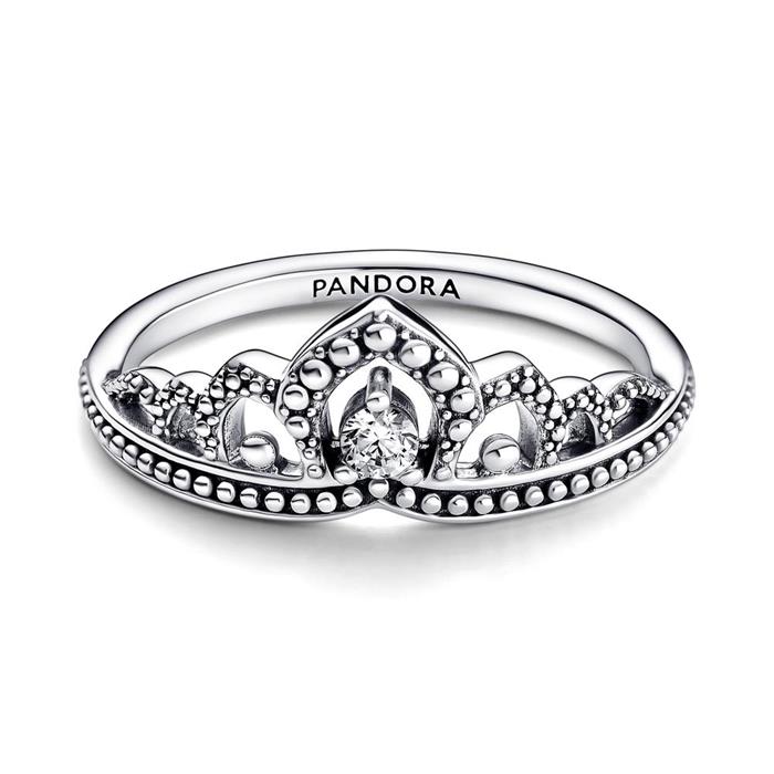 Dames tiara ring in sterling zilver met Zirkonia