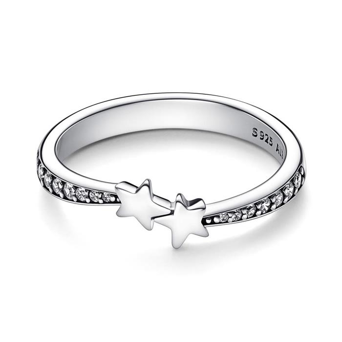 Shooting star ring for ladies in 925 silver