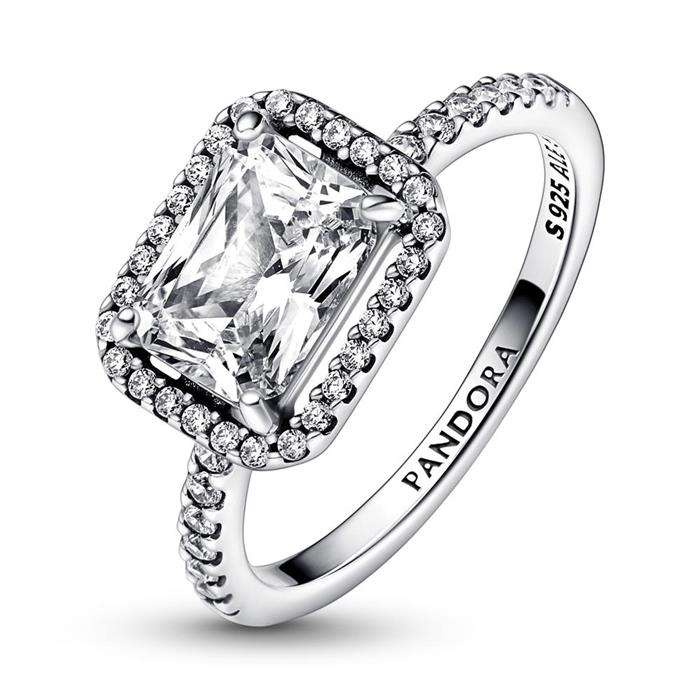 925 sterling silver halo ring for ladies with cubic zirconia