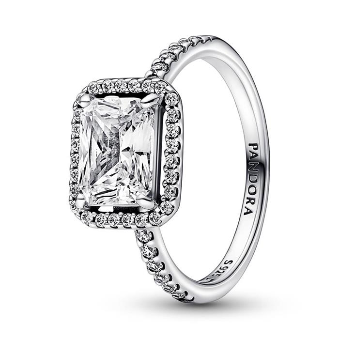 925 sterling silver halo ring for ladies with cubic zirconia