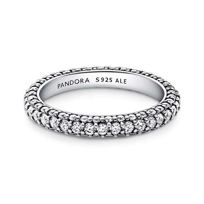Dames pavé ring timeless in 925 sterling zilver