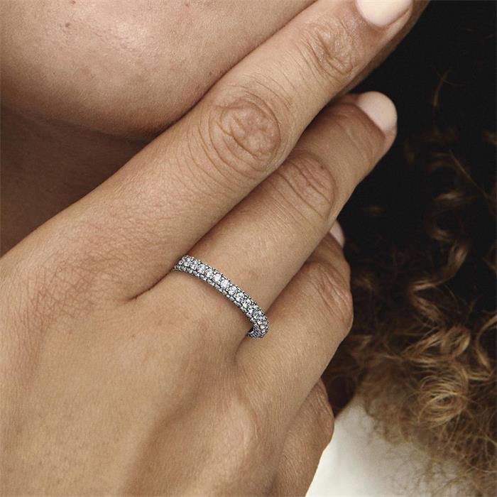 Ladies pavé ring timeless in 925 sterling silver