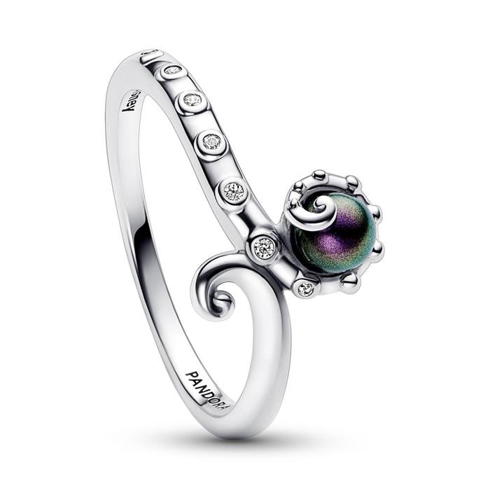 Disney ring ursula in sterling silver with pearl, synth.