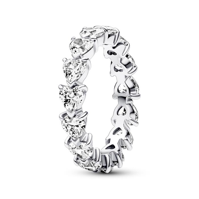 Eternity hart ring in 925 zilver, zirkonia, Tijdloos