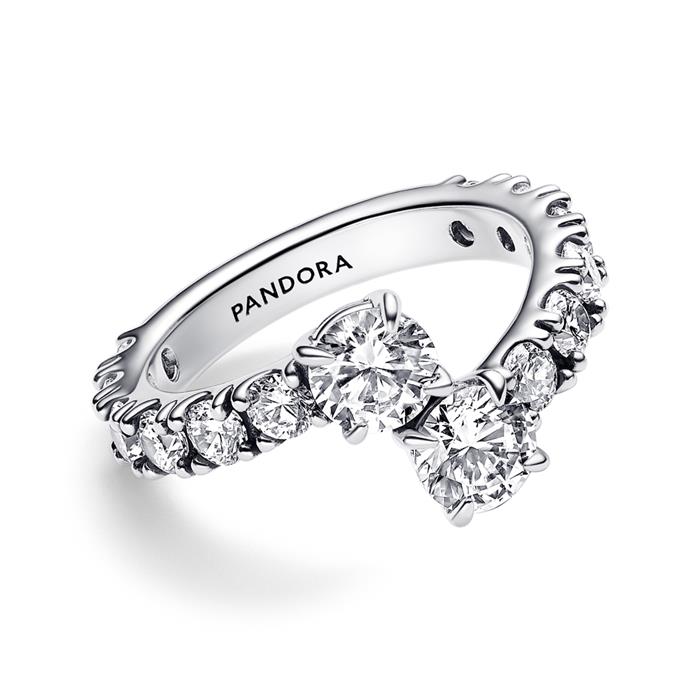 Timeless ring for ladies in 925 silver with zirconia