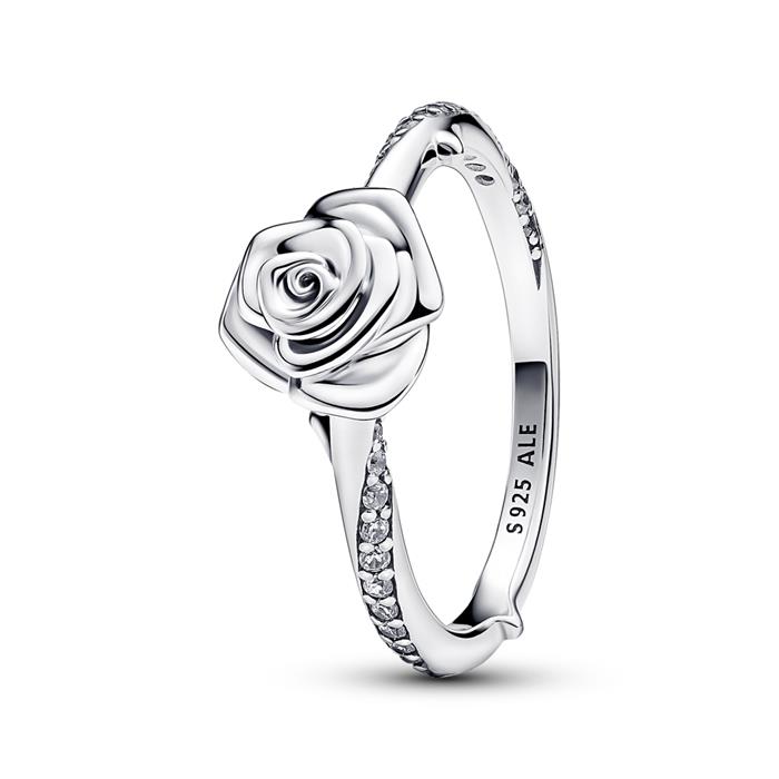 Rose in Bloom ring for ladies in sterling silver