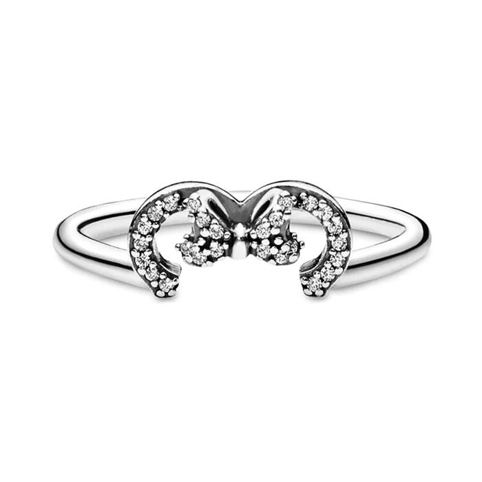 Ladies ring minnie silhouette in sterling silver