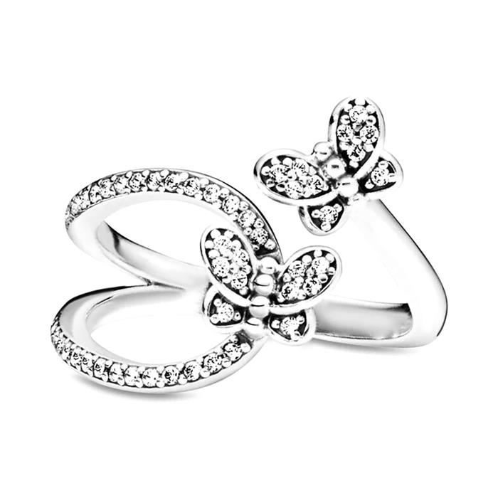 925 silver ring butterflies with zirconia