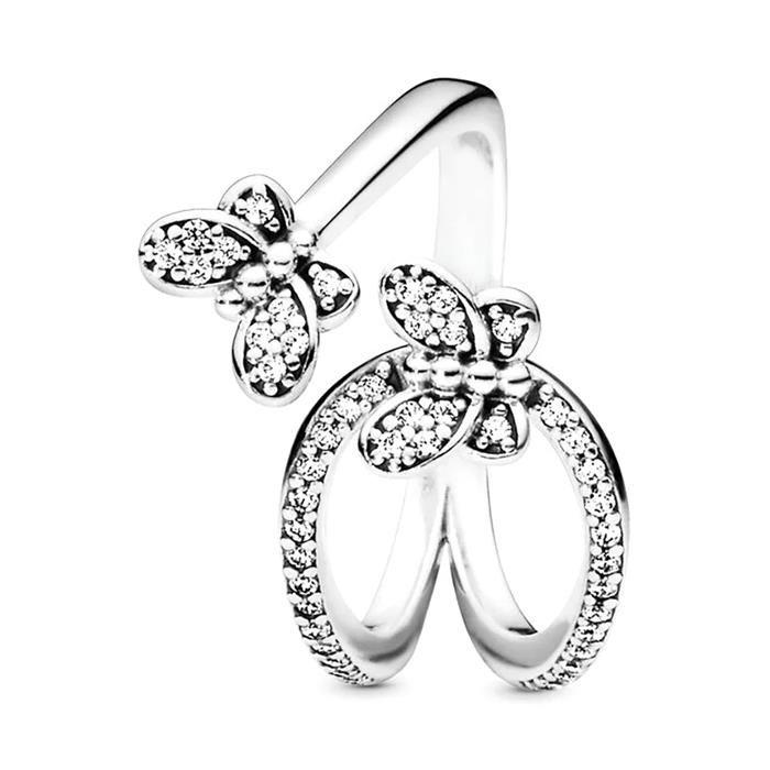 925 silver ring butterflies with zirconia