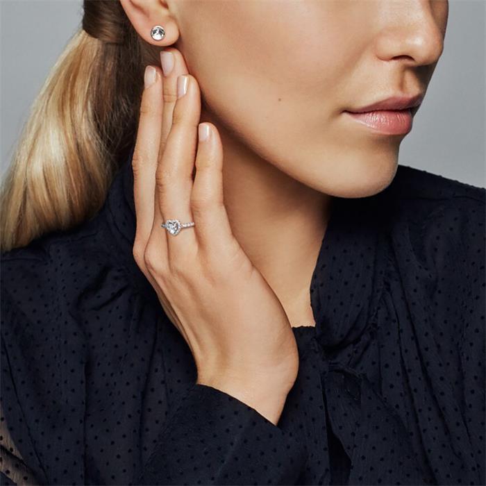 Herzring für Damen aus Sterlingsilber mit Zirkonia