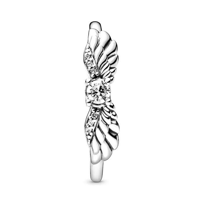 Ring angel wing in sterling silver with zirconia