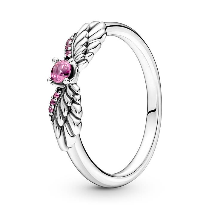 Ladies Ring Angel Wings In 925 Sterling Silver With Crystals