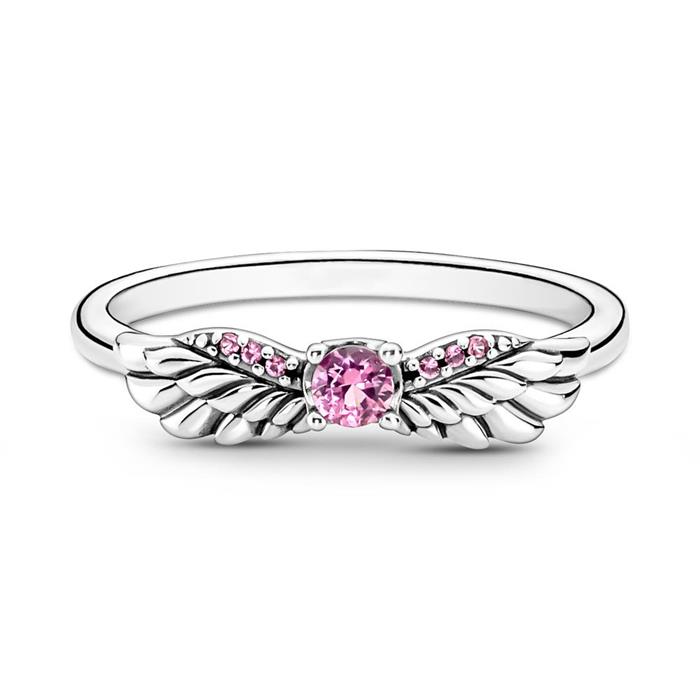 Ladies Ring Angel Wings In 925 Sterling Silver With Crystals